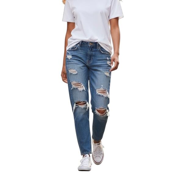 Lucky Brand Women's Jeans 00/24 Sienna Cigarette Distressed Med Wash Straight - Picture 1 of 11